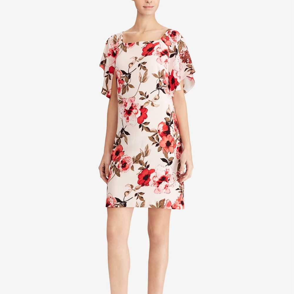 NWT American Living Floral-Print Flutter-Sleeve